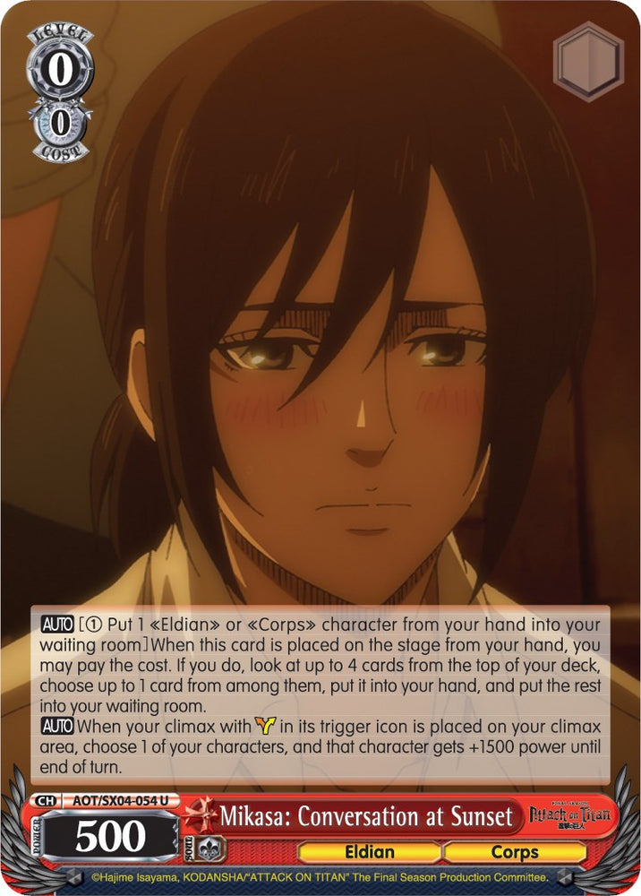 Mikasa: Conversation at Sunset [Attack On Titan: Final Season]