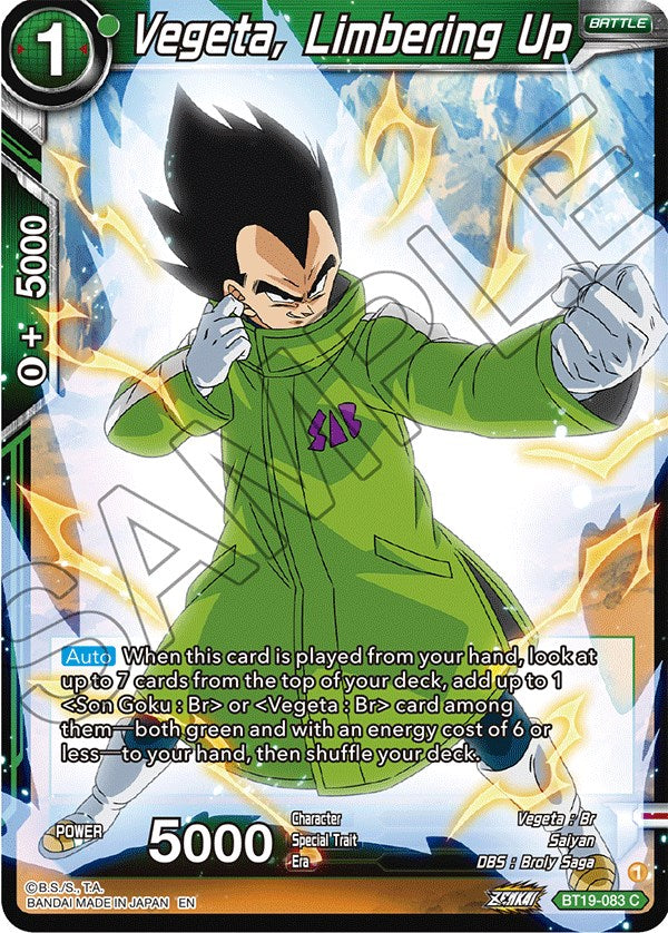 Vegeta, Limbering Up (BT19-083) [Fighter's Ambition]