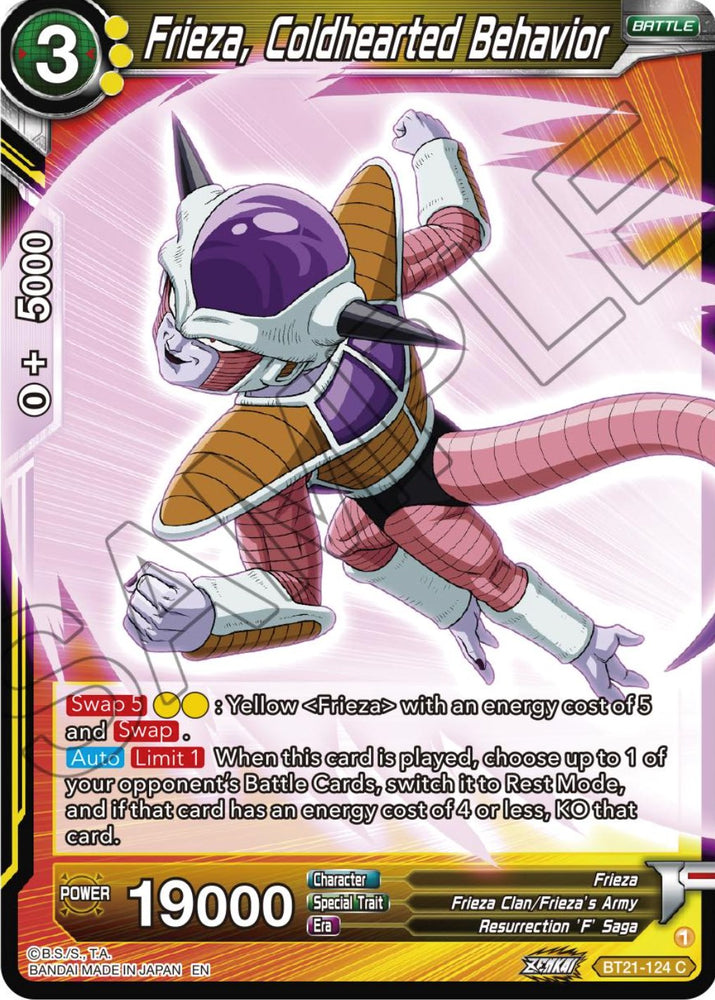 Frieza, Coldhearted Behavior (BT21-124) [Wild Resurgence]