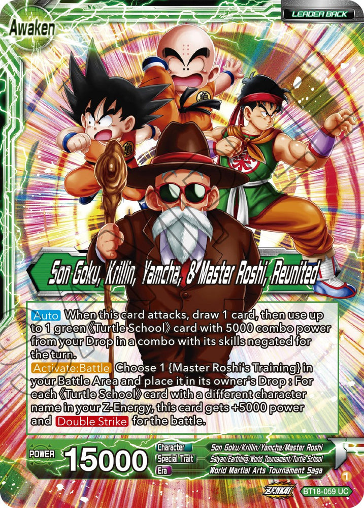 Master Roshi // Son Goku, Krillin, Yamcha, & Master Roshi, Reunited (BT18-059) [Dawn of the Z-Legends]