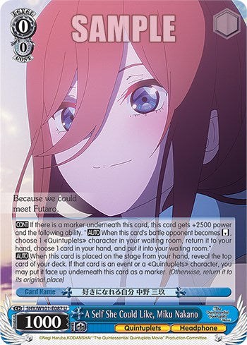 A Self She Could Like, Miku Nakano (5HY/W101-E087 U) [The Quintessential Quintuplets Movie]