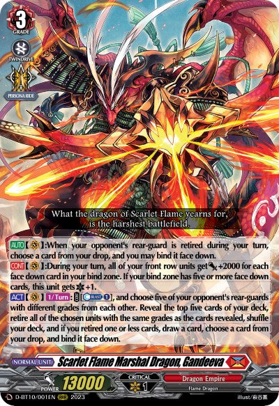 Scarlet Flame Marshal Dragon, Gandeeva (D-BT10/001EN) [Dragon Masquerade]