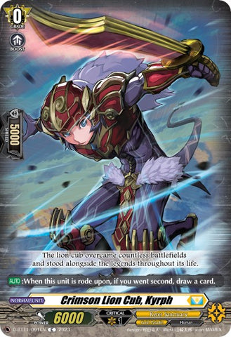 Crimson Lion Cub, Kyrph (D-BT11/091EN) [Clash of Heroes]