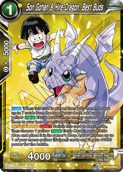 Son Gohan & Hire-Dragon, Best Buds (BT15-098) [Saiyan Showdown]