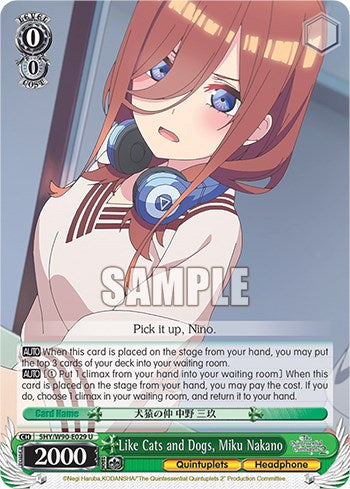 Like Cats and Dogs, Miku Nakano (5HY/W90-E029 U) [The Quintessential Quintuplets 2]