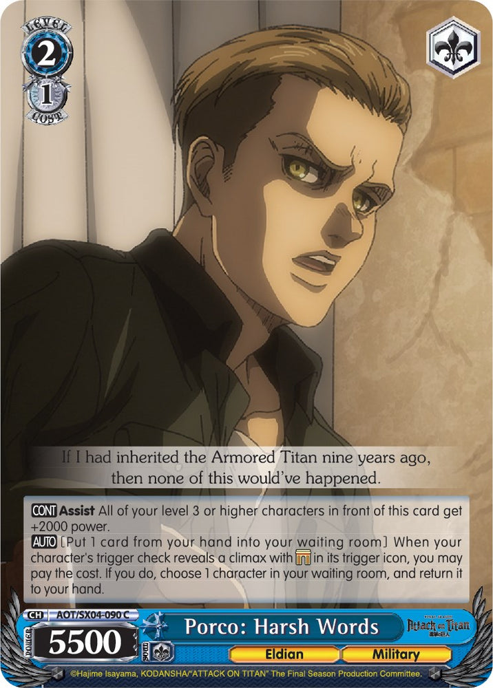 Porco: Harsh Words [Attack On Titan: Final Season]