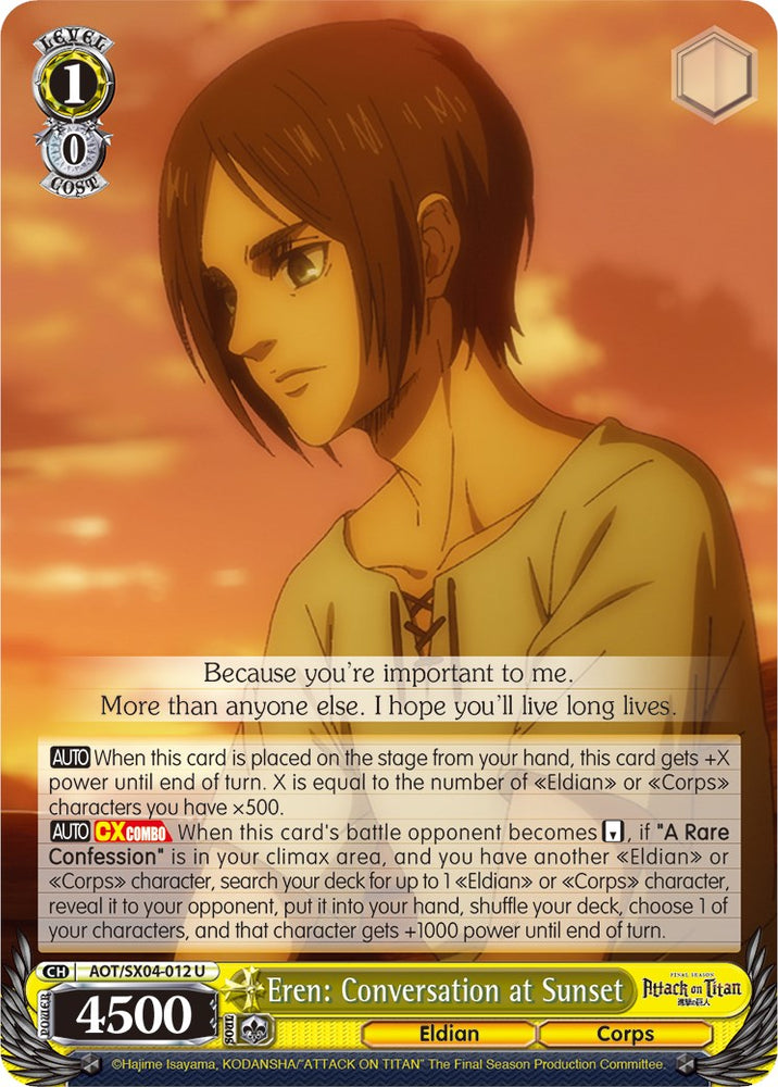 Eren: Conversation at Sunset [Attack On Titan: Final Season]