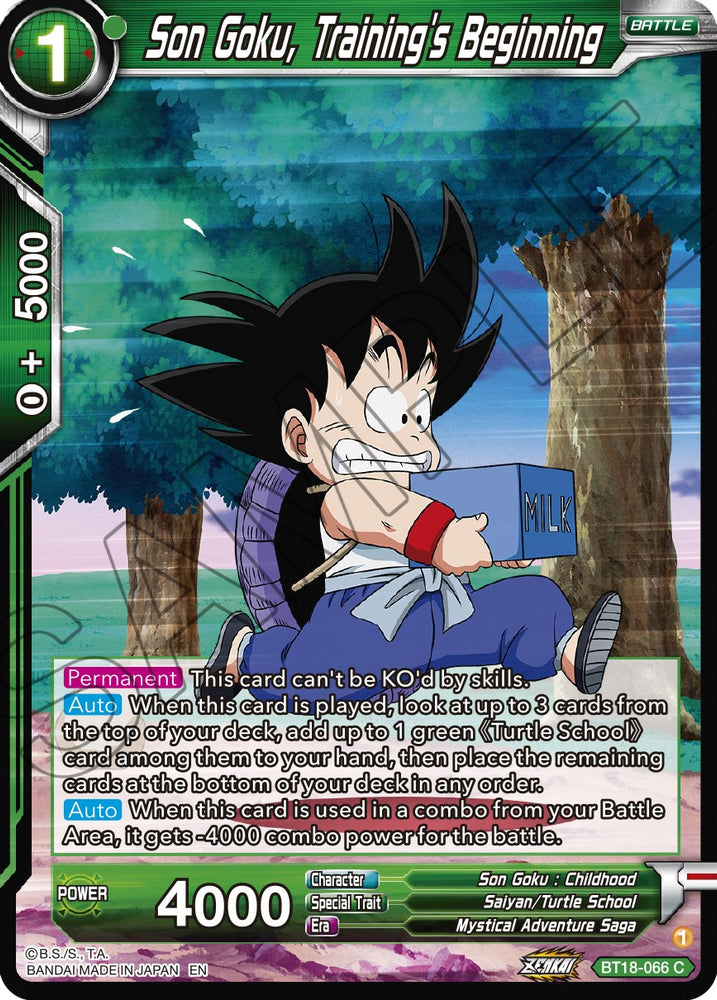 Son Goku, Training's Beginning (BT18-066) [Dawn of the Z-Legends]